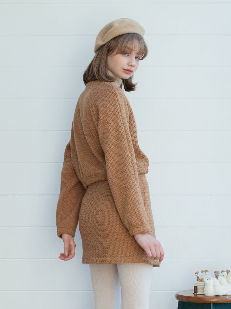 TWISTED KNIT SET_BROWN